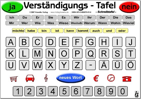 Verst&auml;ndigungs-Tafel - Schreibtafel (laminiert) - 
