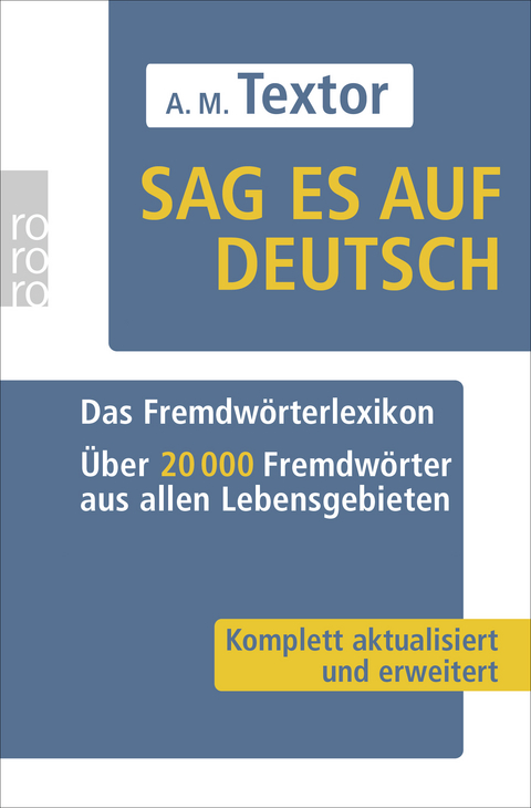 Sag es auf Deutsch - A. M. Textor