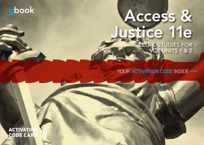 Access and Justice VCE Units 1 & 2 obook code card - Margaret Beazer, Josie Gray, Michelle Humphreys, Lisa Filippin