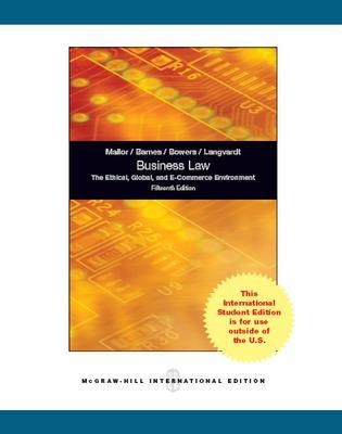 Business Law (Int'l Ed) - Jane Mallor, A. James Barnes, L. Thomas Bowers, Arlen Langvardt