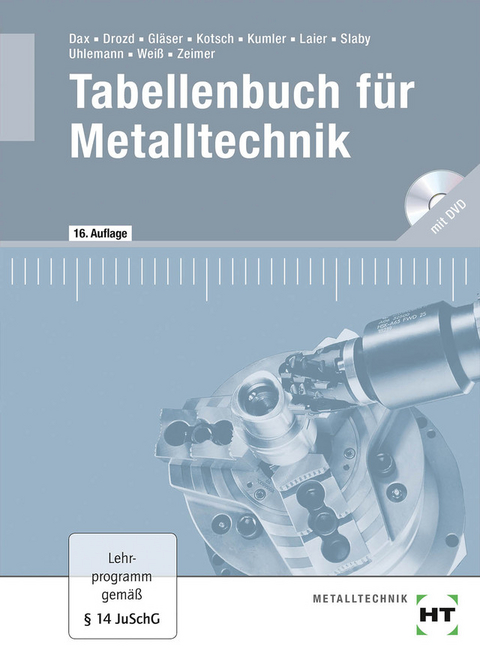 Tabellenbuch f&uuml;r Metalltechnik - Wilhelm Dax, Nikolaus Drozd, Wolf D. Gl&auml;ser