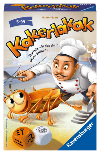 Ravensburger 23391 - Kakerlakak, Mitbringspiel für 2-4 Spieler, Kinderspiel ab 5 Jahren, kompaktes Format, Reisespiel, Brettspiel