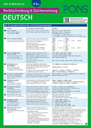 PONS Rechtschreibung und Zeichensetzung auf einen Blick Deutsch