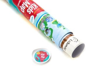 kidsmap - interaktive Weltkarte f&uuml;r Kinder mit 150 Stickern zu Tieren, Bauwerken, Naturwundern etc. - Simon Sch&uuml;tz