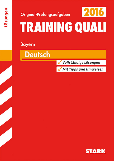 Training Quali Bayern - Deutsch L&ouml;sungsheft - Werner Bayer, Marion von der Kammer