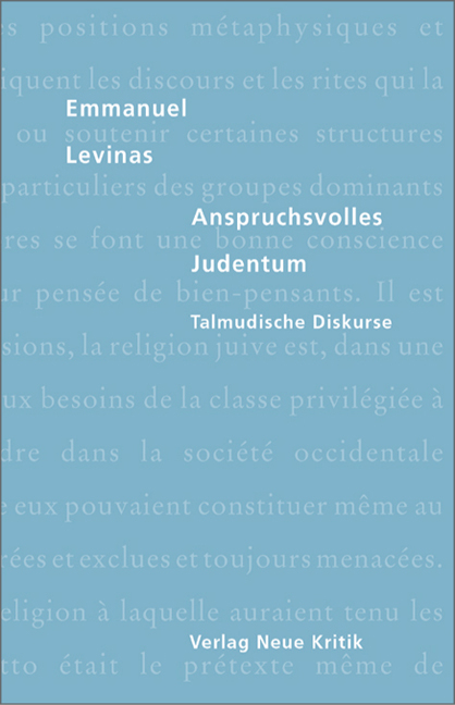 Anspruchsvolles Judentum - Emmanuel Levinas
