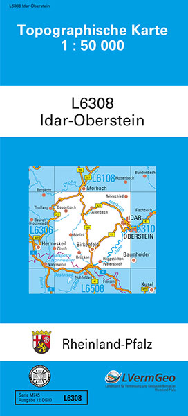 TK50 L6308 Idar-Oberstein -  Landesamt f&uuml;r Vermessung und Geobasisinformation Rheinland-Pfalz