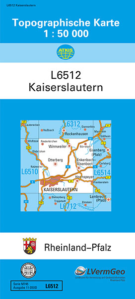 TK50 L6512 Kaiserslautern -  Landesamt f&uuml;r Vermessung und Geobasisinformation Rheinland-Pfalz