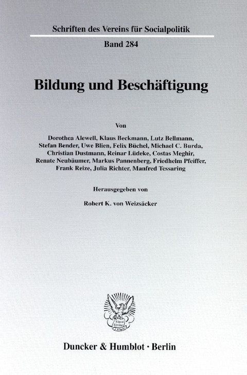 Bildung und Besch&auml;ftigung. - 