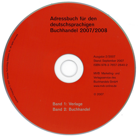 Adressbuch f&uuml;r den deutschsprachigen Buchhandel 2007/2008