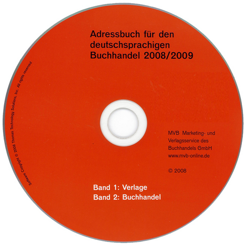 Adressbuch f&uuml;r den deutschsprachigen Buchhandel. September 2008 - CD-ROM-Ausgaben