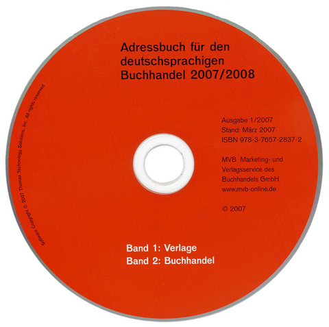 Adressbuch f&uuml;r den deutschsprachigen Buchhandel 2007/2008