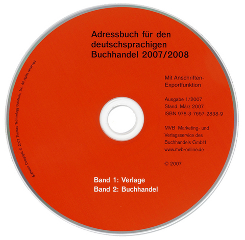 Adressbuch f&uuml;r den deutschsprachigen Buchhandel 2007/2008