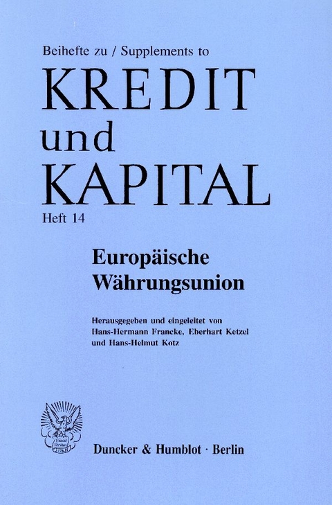Europ&auml;ische W&auml;hrungsunion. - 