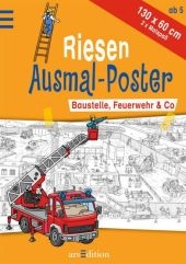 Riesen Ausmal-Poster Baustelle, Feuerwehr & Co,