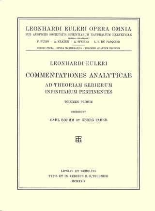 Commentationes analyticae ad theoriam serierum infinitarum pertinentes 1st part