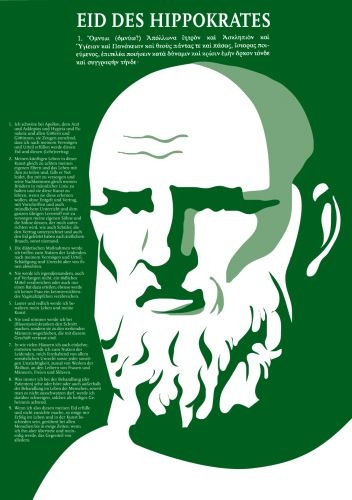 Poster "Eid des Hippokrates" in GR&Uuml;N