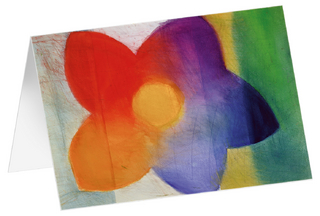 Regenbogenblüte - Kunst-Faltkarten ohne Text (5 Stück)