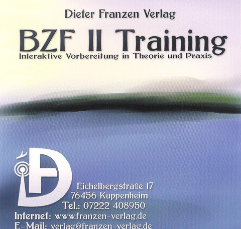 BZF II Training / Multimedia-Trainings-CD ROM - Dieter Franzen