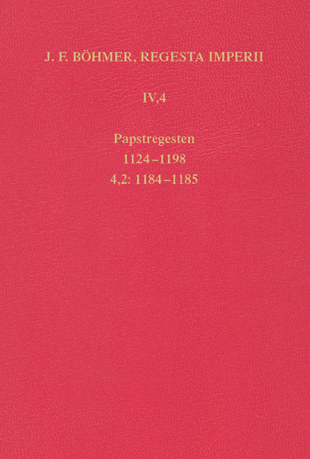 J.F. B&ouml;hmer, Regesta Imperii