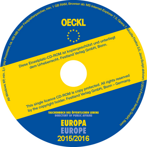 OECKL. Taschenbuch des Öffentlichen Lebens – Europa 2015/2016 – CD-ROM, 20. Jahrgang - 