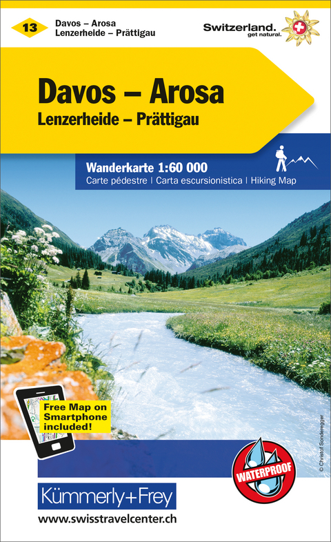 Davos - Arosa, Lenzerheide-Pr&auml;ttigau Wanderkarte Nr. 13 - 