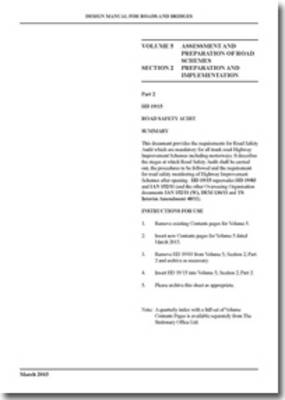 Design manual for roads and bridges