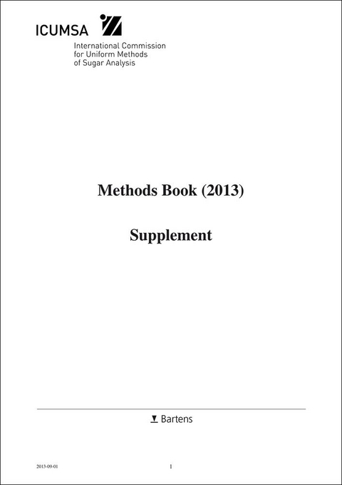 ICUMSA Supplement 2013