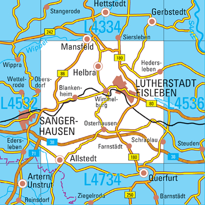 L4534 Lutherstadt Eisleben Topographische Karte 1:50 000