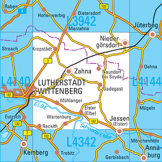 L4142 Zahna Topographische Karte 1:50 000