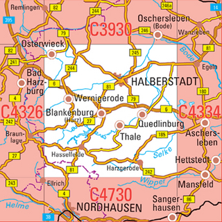 C4330 Halberstadt Topographische Karte 1 : 100 000