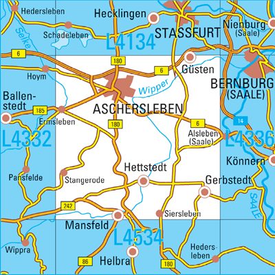 L4334 Aschersleben Topographische Karte 1:50000