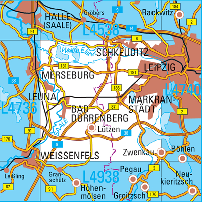 L4738 Leipzig West Topographische Karte 1:50000