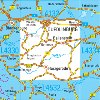 L4332 Quedlinburg Topographische Karte 1:50000