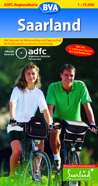 ADFC-Regionalkarte Saarland mit Tagestouren-Vorschl&auml;gen, 1:75.000