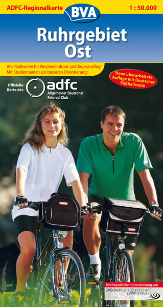 ADFC-Regionalkarte Ruhrgebiet Ost mit Tagestouren-Vorschl&auml;gen, 1:50.000