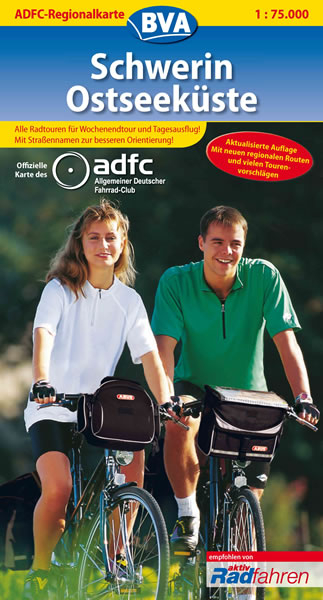 ADFC-Regionalkarte Schwerin Ostseek&uuml;ste mit Tagestouren-Vorschl&auml;gen, 1:75.000