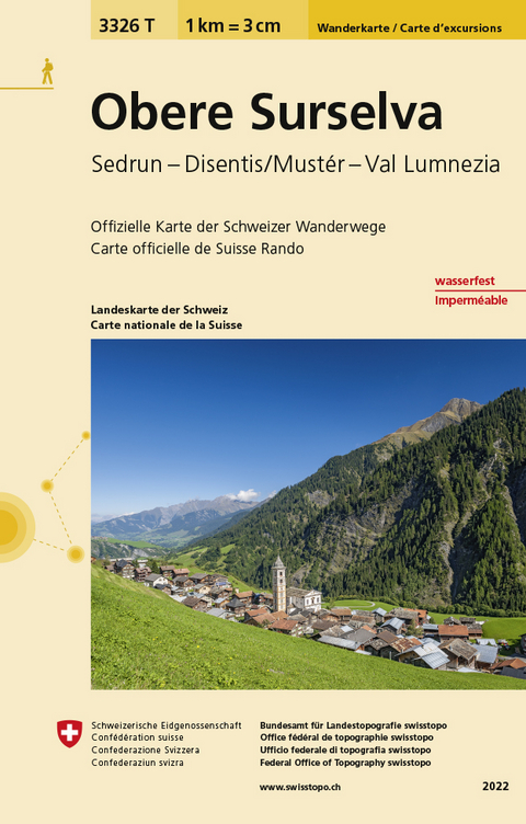 3326T Obere Surselva Wanderkarte