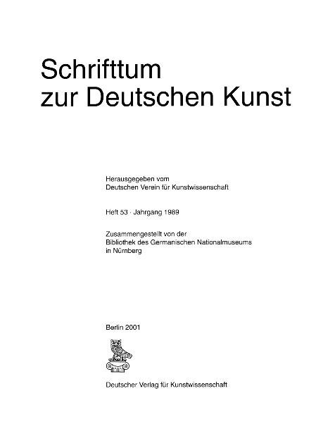 Schrifttum zur deutschen Kunst