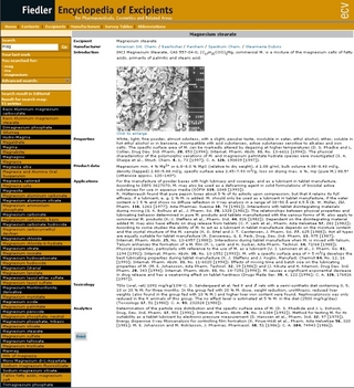 Fiedler - Encyclopedia of Excipients - Online Version Jahresabonnement