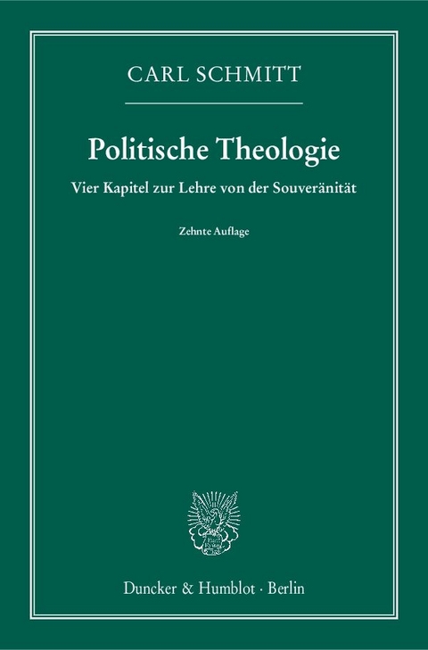 Politische Theologie. - Carl Schmitt
