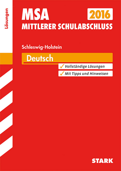 Mittlerer Schulabschluss Schleswig-Holstein - Deutsch L&ouml;sungen - Marion von der Kammer, Margrit Dei&szlig;ner, Bettina Hoffmann