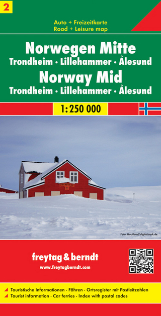 Norwegen Mitte - Trondheim - Lillehammer - Alesund, Autokarte 1:250.000