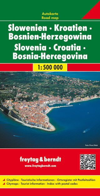 Slowenien - Kroatien - Bosnien-Herzegowina, Autokarte 1:500.000