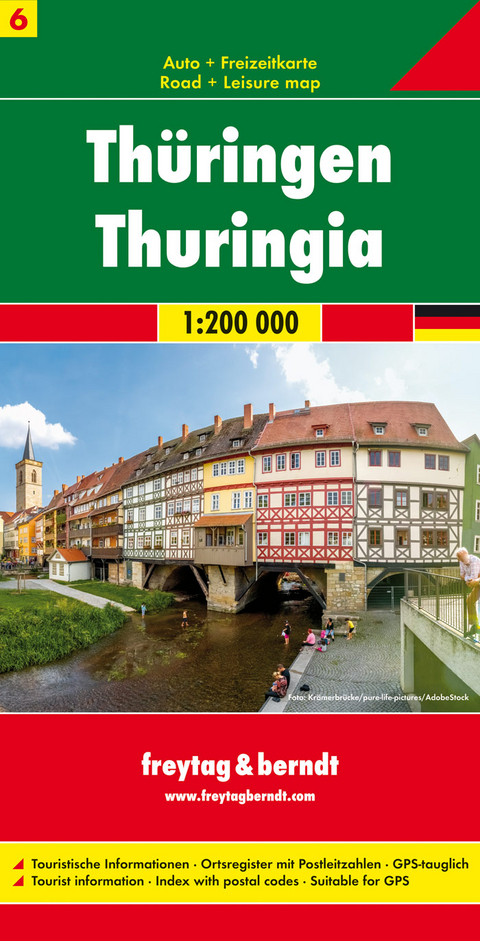 Th&uuml;ringen, Autokarte 1:200.000 - 