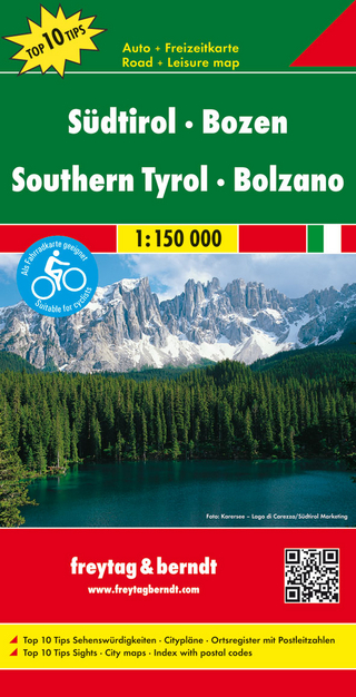 Südtirol - Bozen, Autokarte 1:150.000, Top 10 Tips