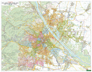Wien Wandplan, 1:15.000, Poster
