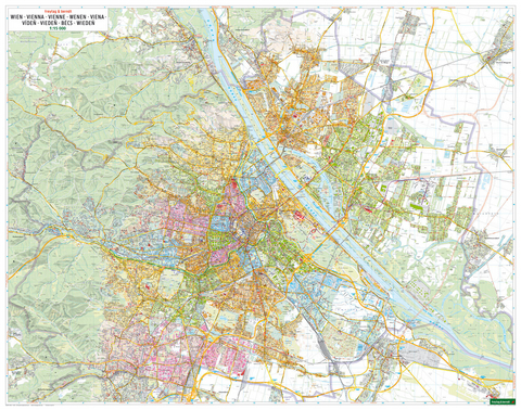 Wien Wandplan, 1:15.000, Poster