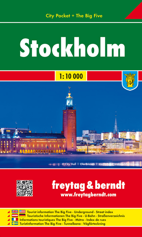 Stockholm, Stadtplan 1:10 000, City Pocket + The Big Five - 