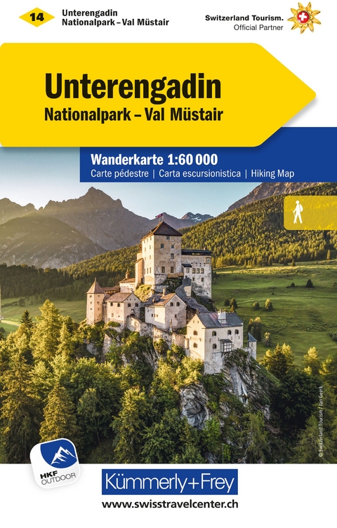 K&uuml;mmerly+Frey Wanderkarte 14 Unterengadin 1:60.000